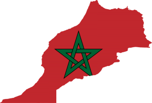 Moroccan flag and territory